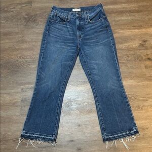 Madewell Retro Crop Bootcut Jeans With Distressed Hem